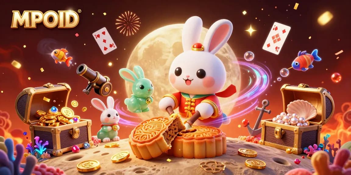 MPOID launches an exciting scene with gold coins and poker chips in a cosmic setting.