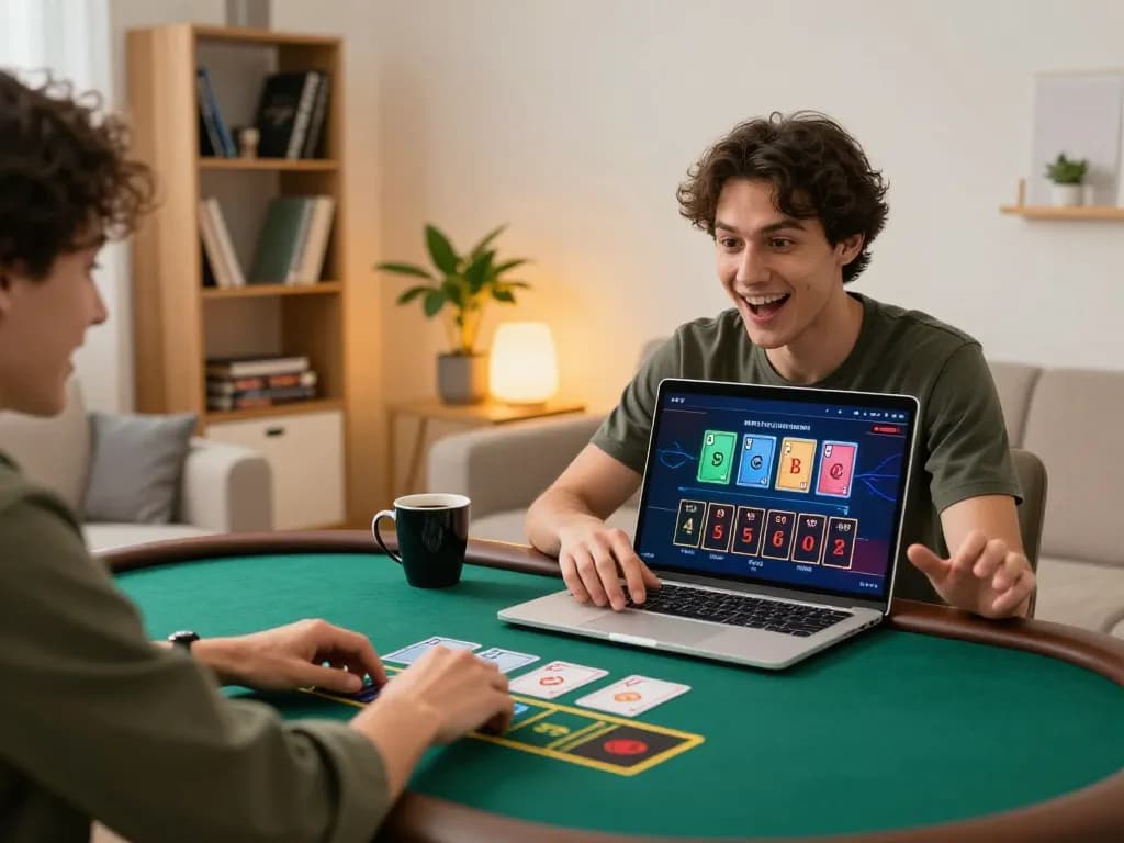 KADAL778 online gamer enjoying live blackjack in a cozy home setup with strategic betting