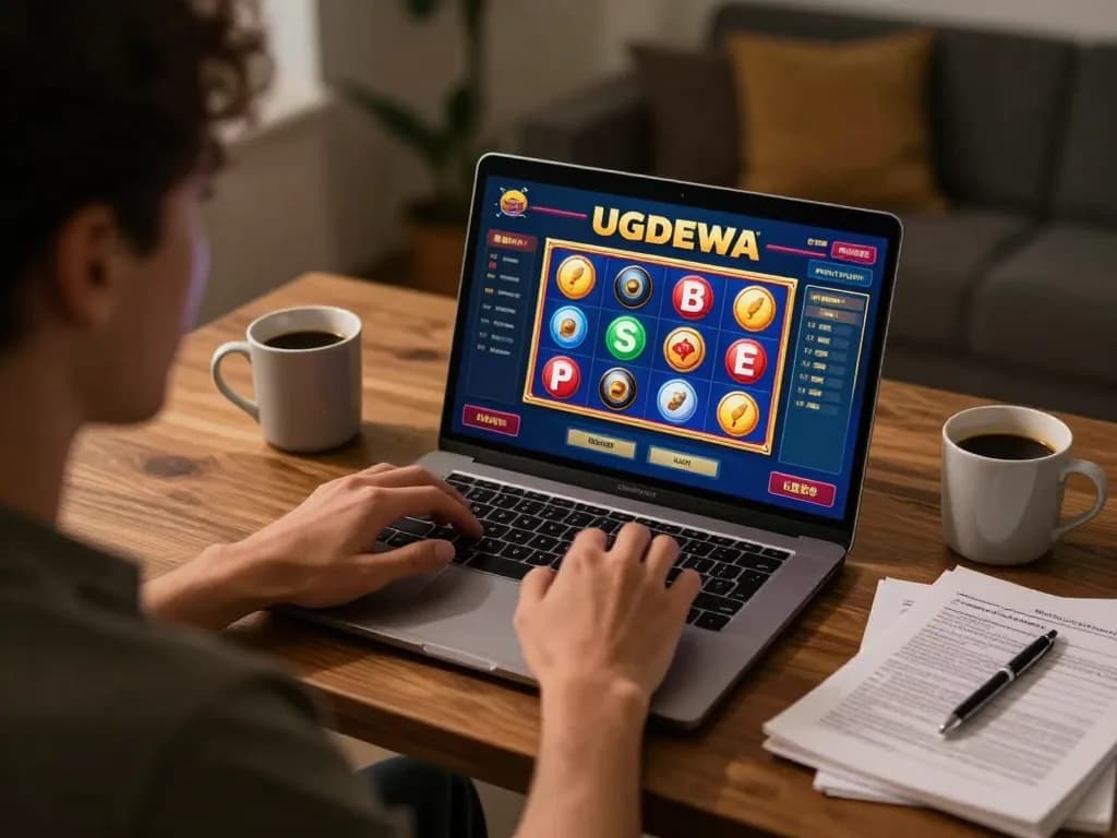 Engage with exciting gameplay on UGDEWA slots in a cozy home environment.
