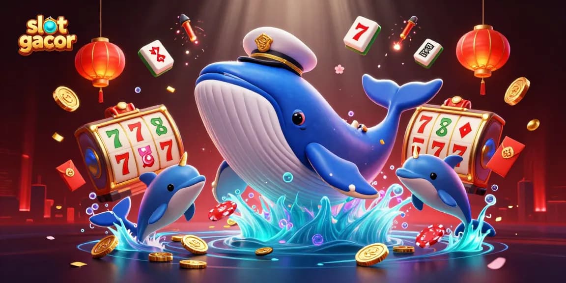 Experience slot gacor with vibrant 3D characters and dynamic casino elements in this colorful illustration.