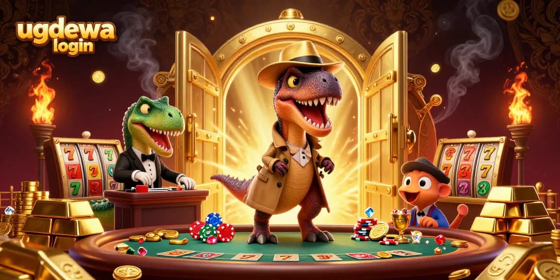 Access the dynamic gaming scene featuring the ugdewa login, where animated characters engage in blackjack action.