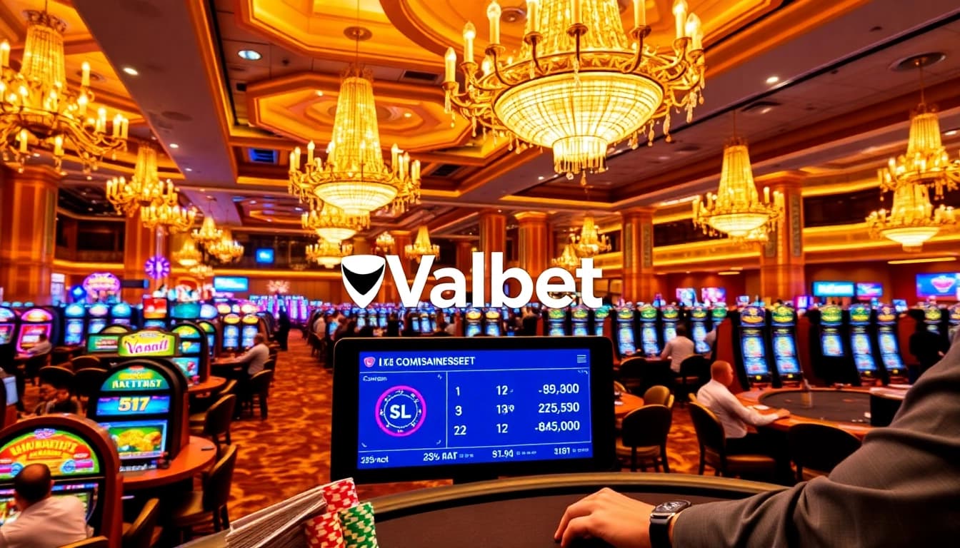 Experience the excitement of winning at Valbet with colorful chips and vibrant casino tables.