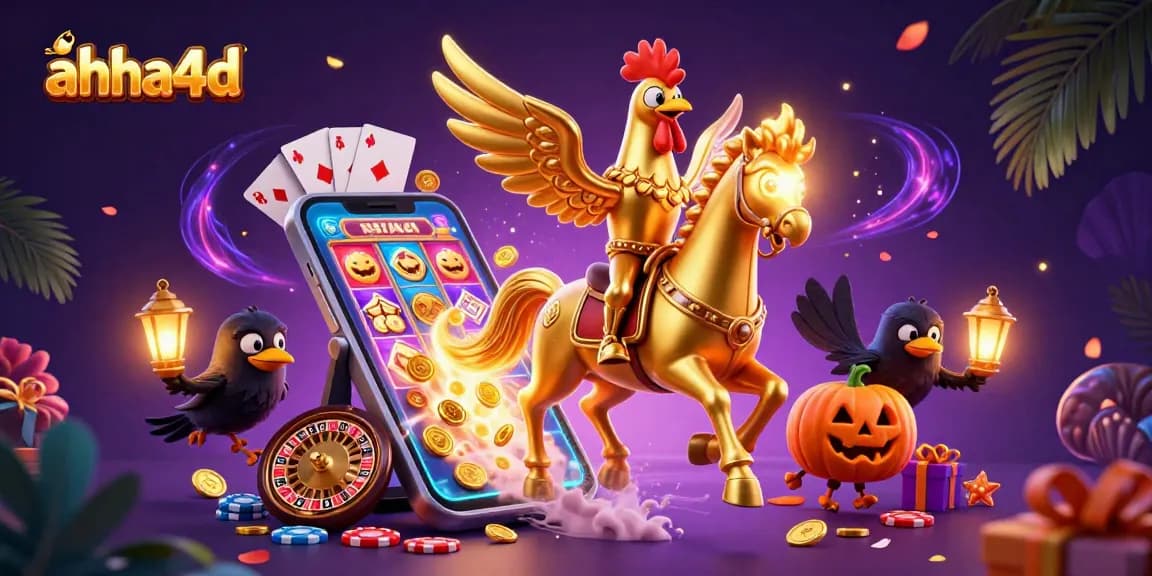 Engage with ahha4d's thrilling slot experience featuring vibrant characters in a dynamic casino scene.