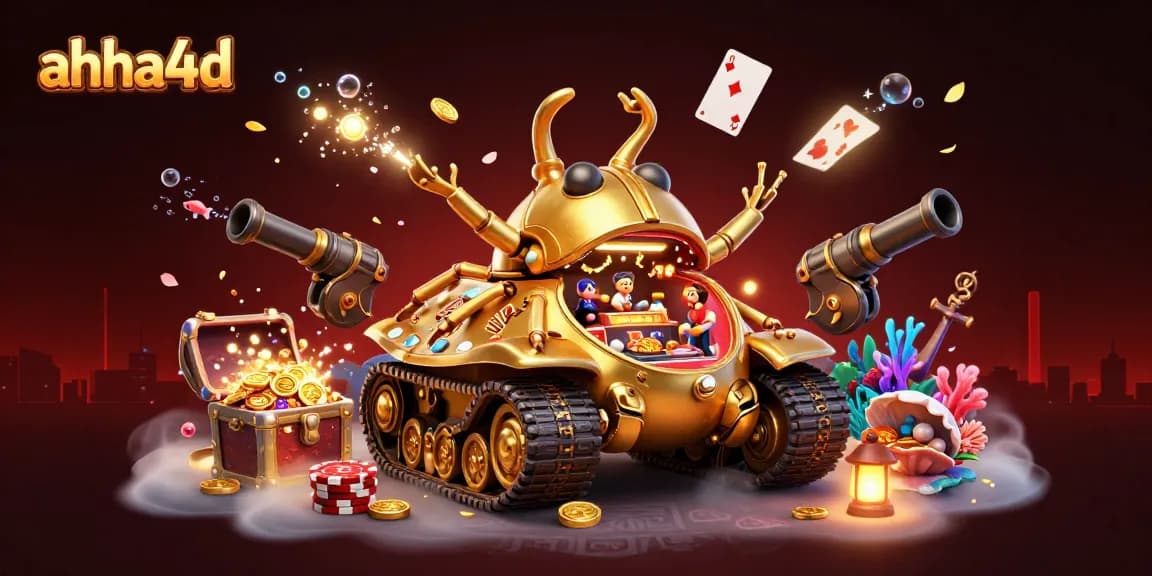 Experience the excitement of ahha4d with vibrant casino elements bursting in a dynamic 3D scene.