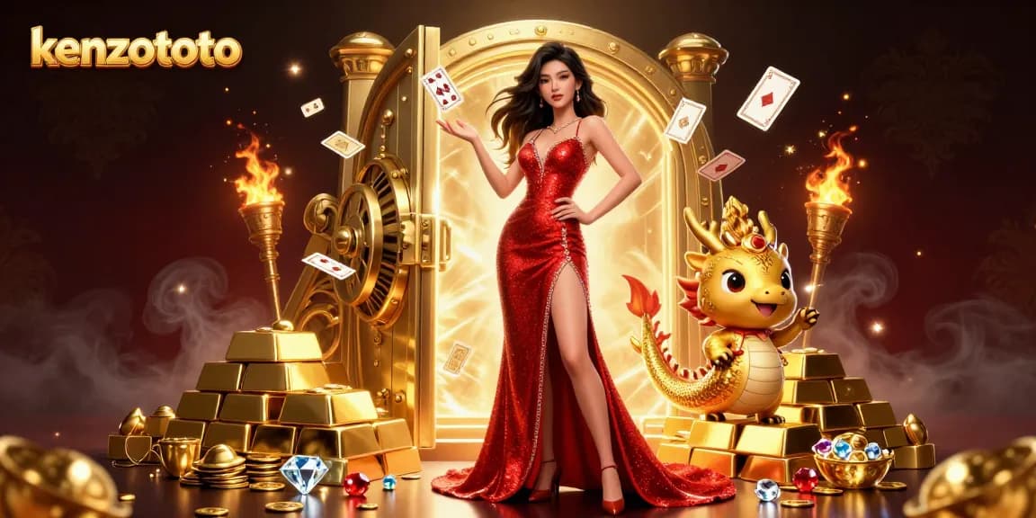 Experience thrilling gameplay with kenzototo at this vibrant online casino illustration.