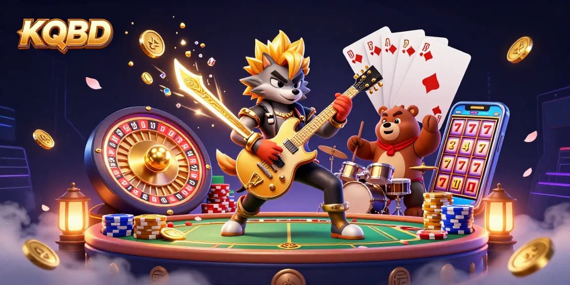 Experience KQBD gaming excitement with a dynamic scene featuring thrilling sports betting characters and elements.
