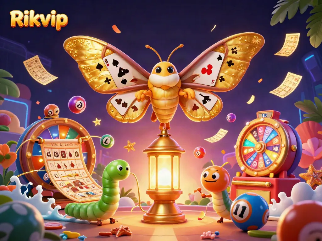 Engage in thrilling gameplay at Rikvip with dynamic lottery elements and vibrant casino imagery.
