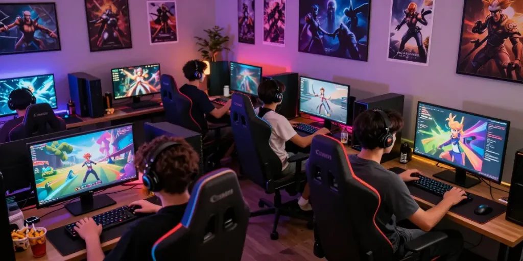 Aktivitas para gamer di natunatoto dengan grafis yang menarik dan suasana ceria
