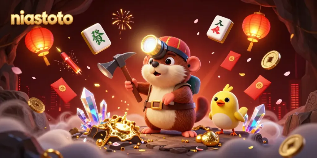 Engage with niastoto's vibrant casino experience, featuring a treasure hunter mole and vibrant gaming elements.