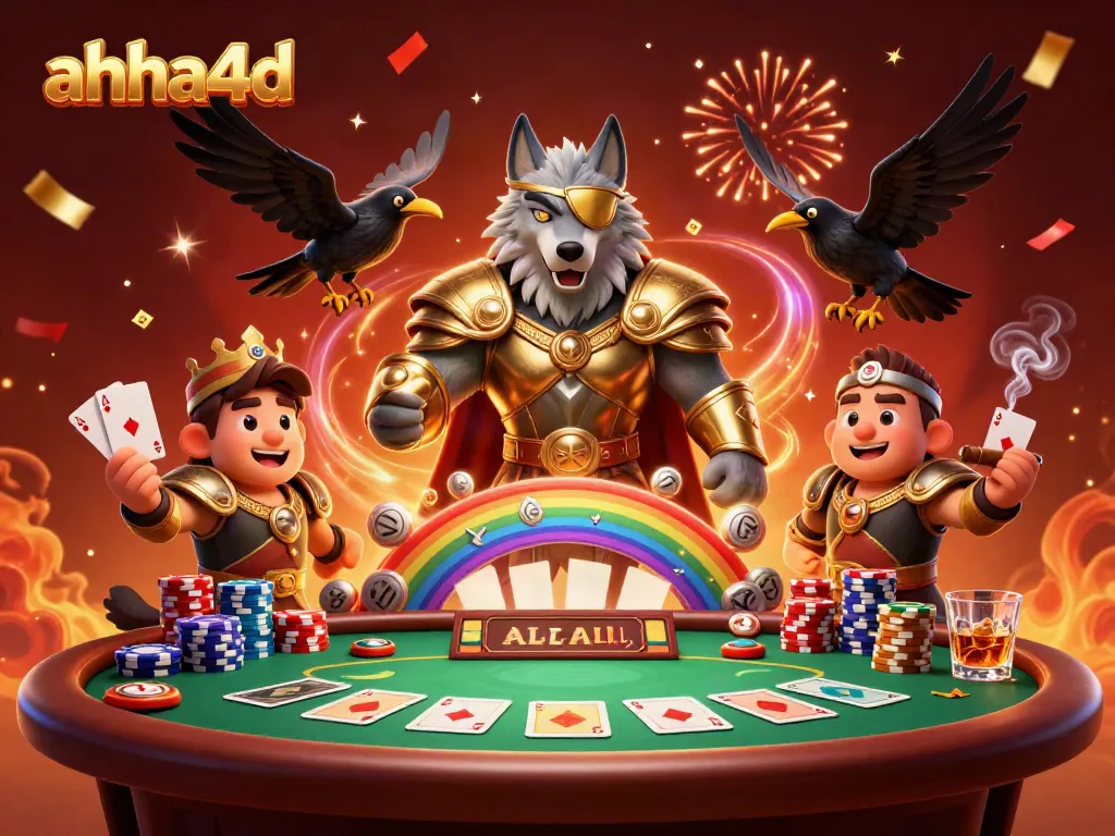Engage with thrilling casino action featuring ahha4d’s gaming characters amid dynamic slot visuals and poker excitement.