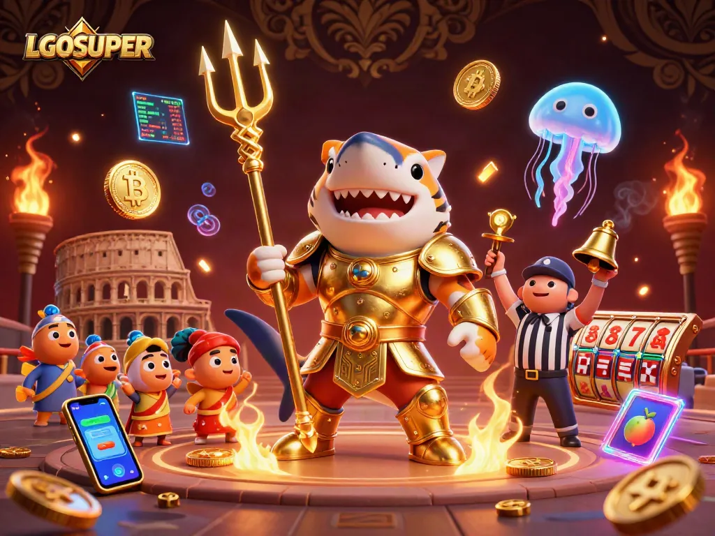 Engage with LGOSUPER in a thrilling underwater casino scene featuring vibrant elements and dynamic actions