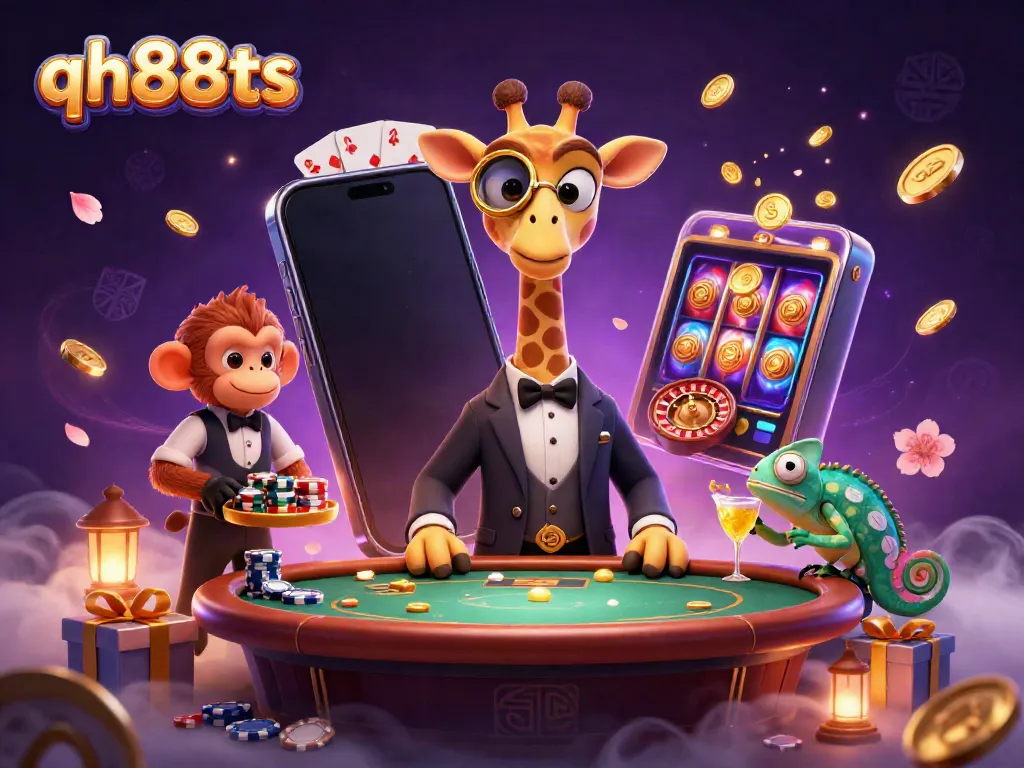 Experience the vibrant energy of qh88ts with a 3D giraffe high-roller and game elements.