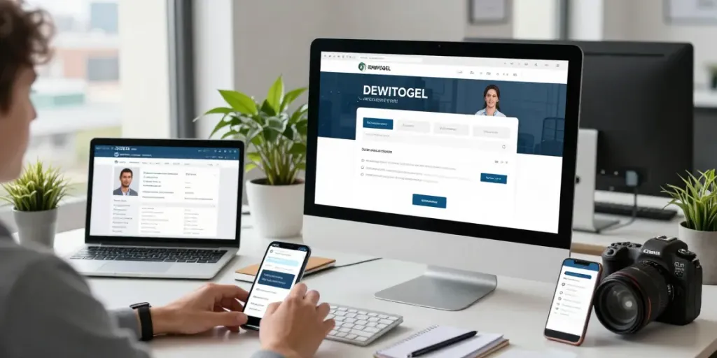 Proses dewitogel login pada antarmuka digital yang bersih dan modern.