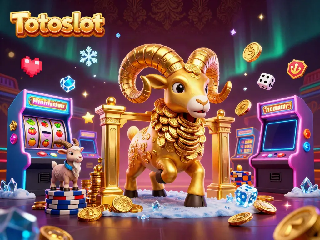 Permainan Totoslot yang menarik dengan simbol slot dan karakter dalam suasana kasino yang meriah.