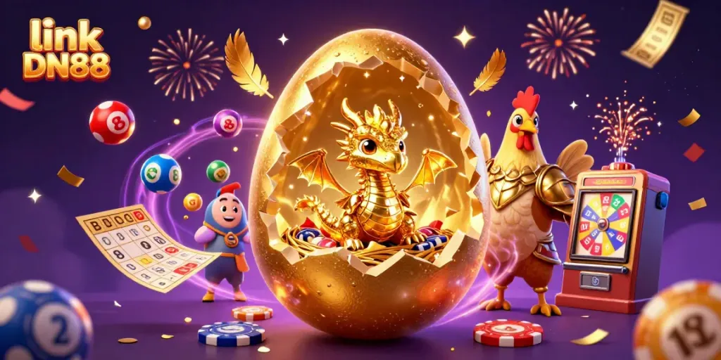 Engage with thrilling gambling excitement at link DN88 featuring a golden dragon and poker chips.