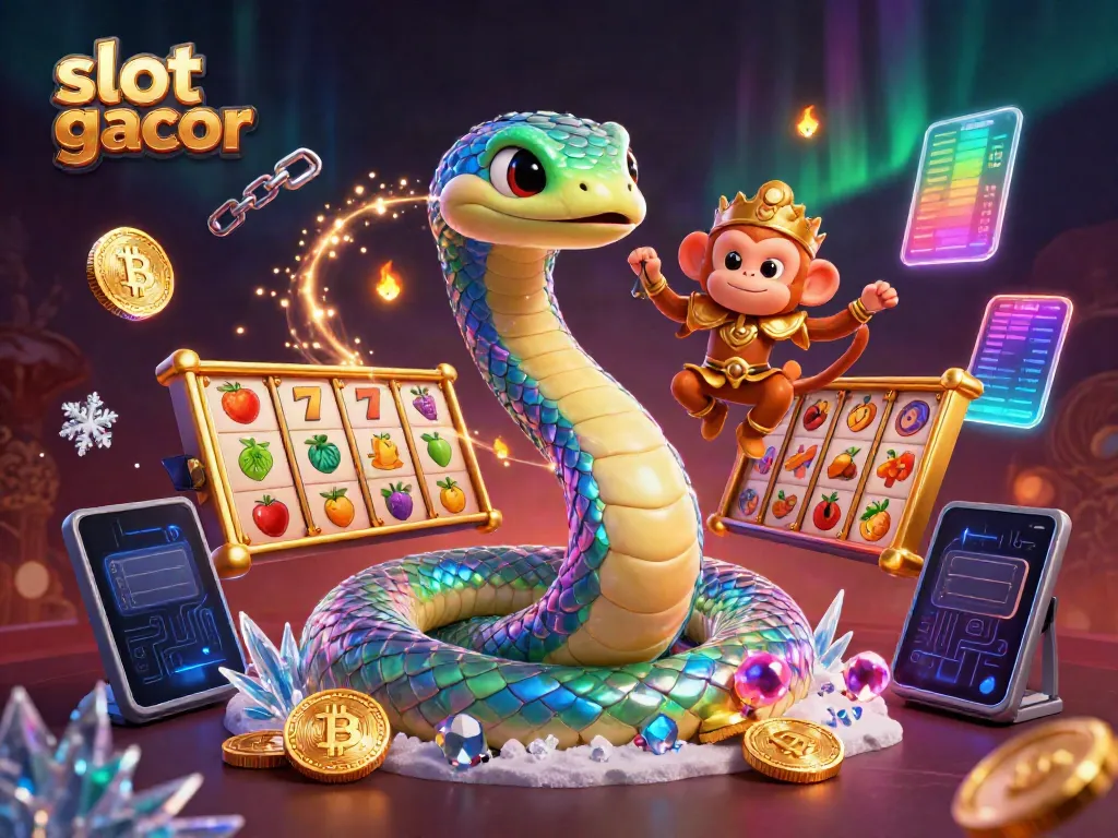 Experience the slot gacor magic with vibrant characters and rich casino elements in a dynamic scene.