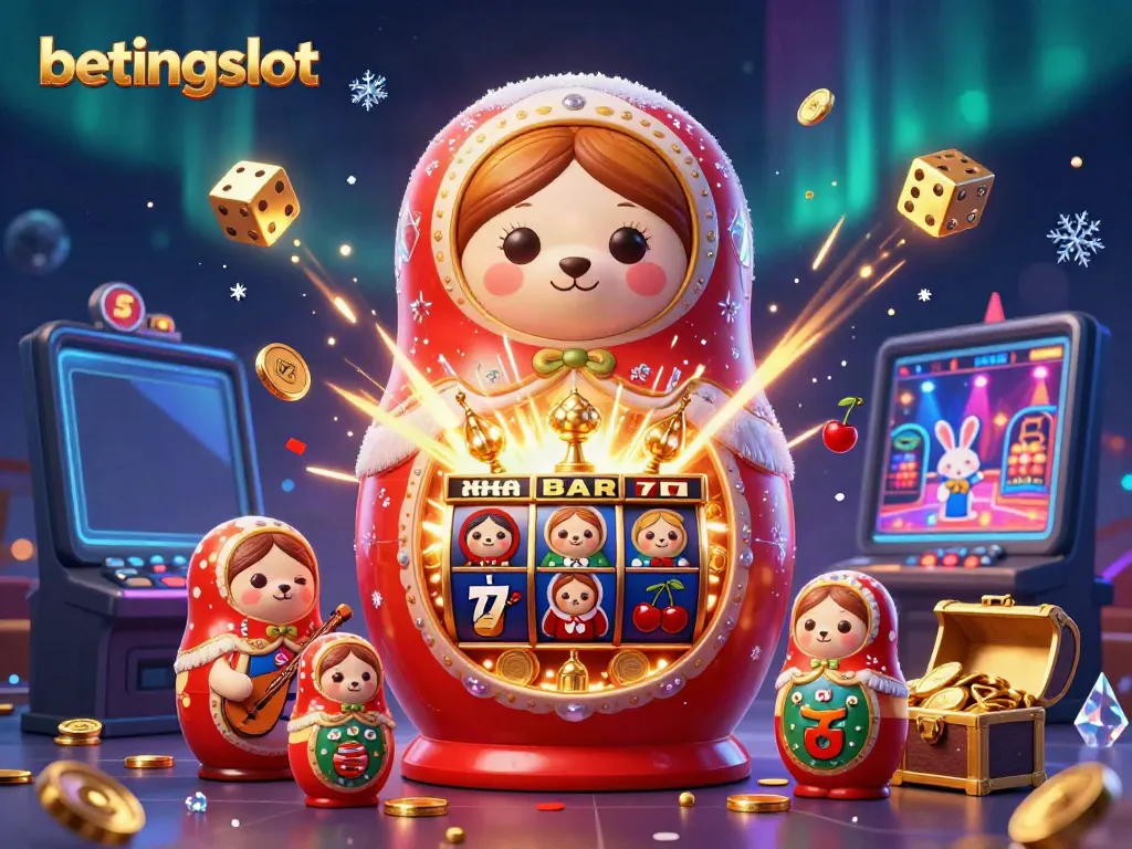 Ilustrasi 3D bertema betingslot, menampilkan karakter yang menggambarkan suasana kasino yang ceria.