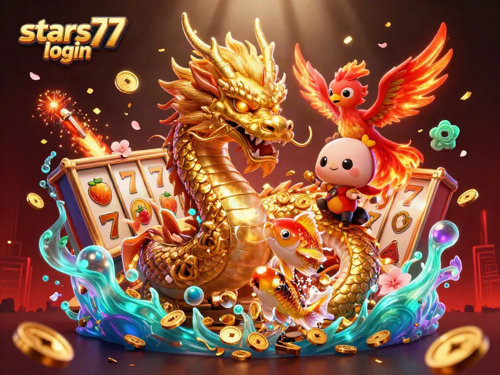 Masuk ke stars77 login untuk menikmati permainan slot dengan ikan koi emas dan naga berkilau.
