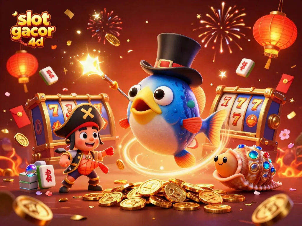 Engage with slot gacor 4d by winning golden coins in a thrilling deep-sea casino scene.
