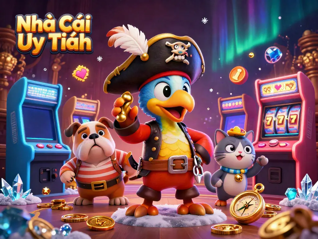Experience the excitement of Nhà Cái Uy Tín with vibrant characters and dynamic gambling elements.