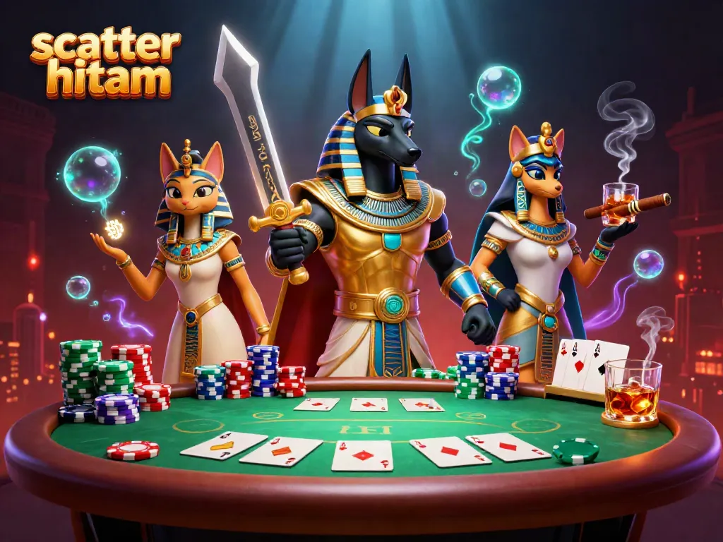 Persembahan gambaran scatter hitam menjadi pengalaman bermain di kasino dengan Anubis dan Bastet.