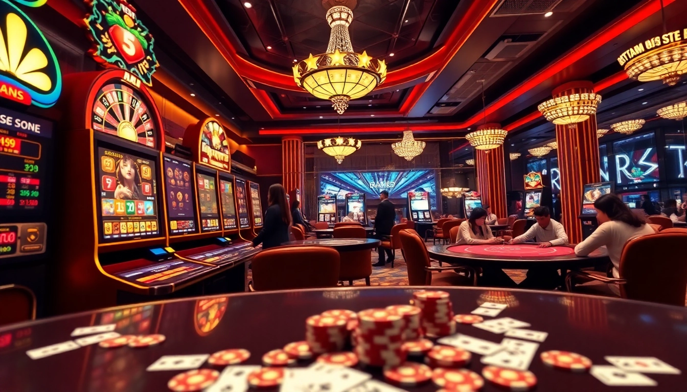 Experience the thrill of gambling at trang luck8 with vibrant casino elements like chips and cards.