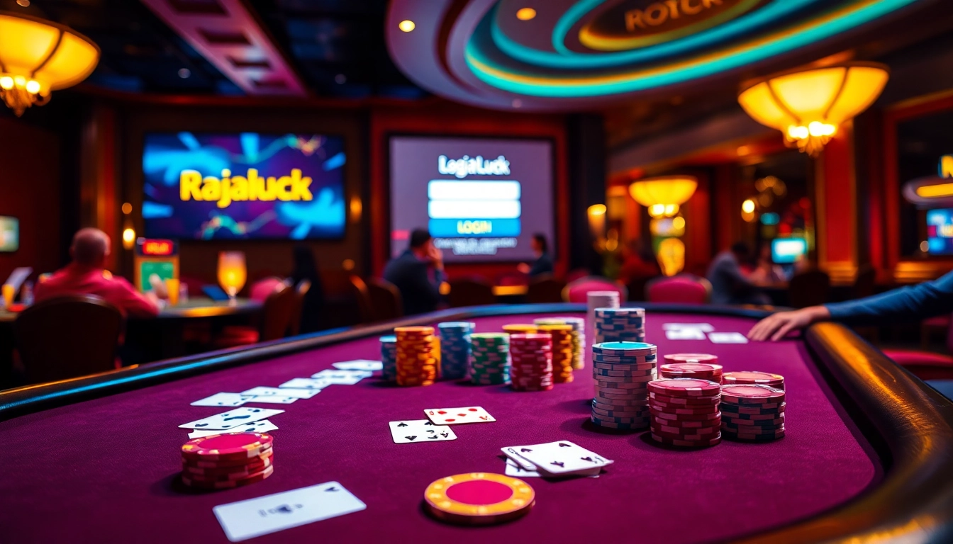 Join the excitement at Rajaluck Login with a lively casino atmosphere and vibrant poker action.