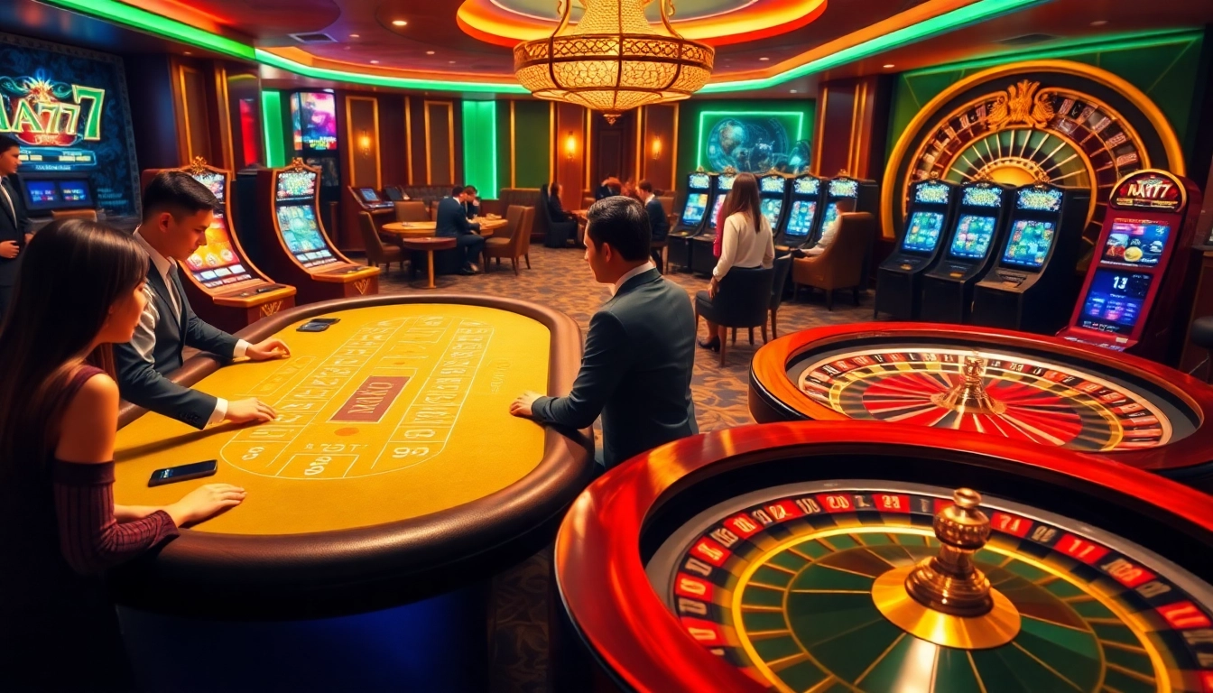 Experience the excitement of NA777 with professional dealers and dynamic gambling visuals.