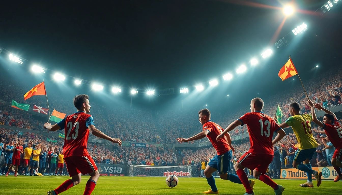 Bóng đá socolive live football match showcasing players in action and cheering fans.
