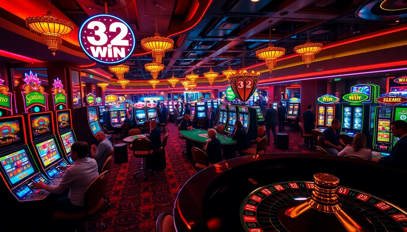 Experience the excitement of 32 win at a luxurious casino table surrounded by players.