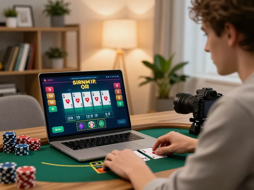Engaging gameplay on SC88 live dealer blackjack, showcasing a user’s strategic approach at home
