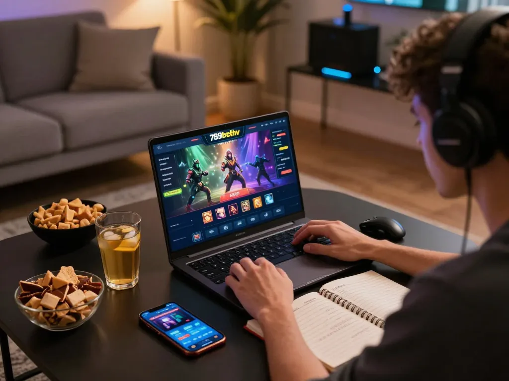 Experience thrilling online gaming with 789bethv at a modern home setup