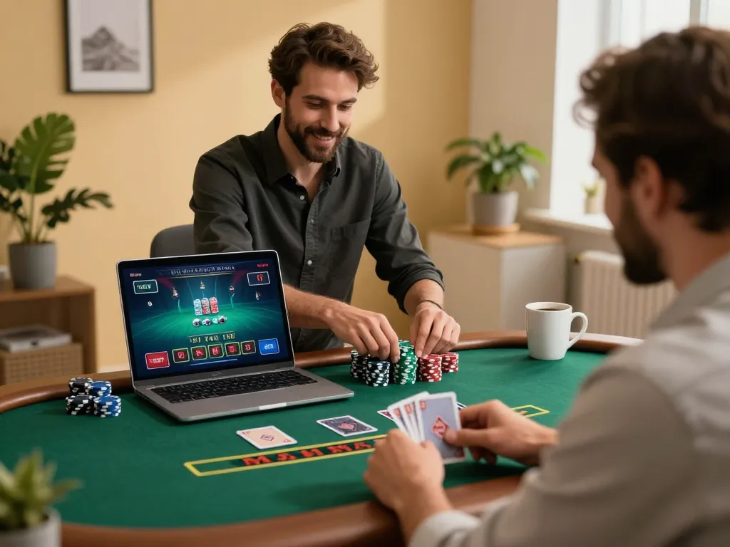 LV88 player enjoying live dealer blackjack at home, showcasing online casino excitement