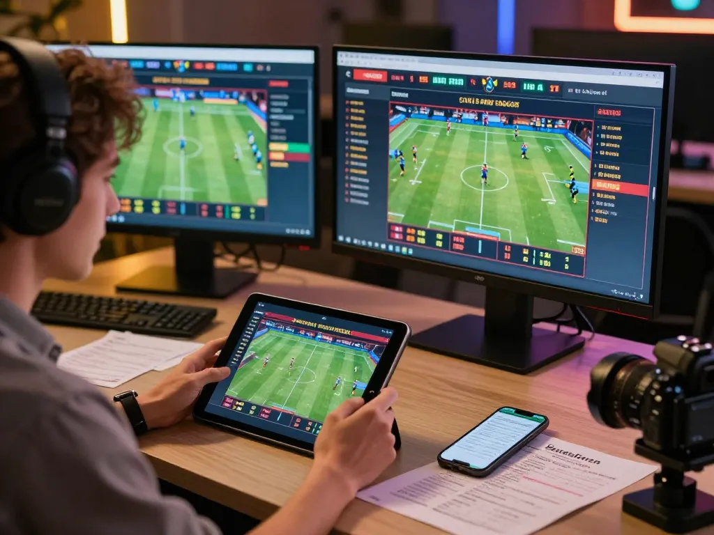 Player analyzing betting odds on kp88 website during intense online sports gaming session.