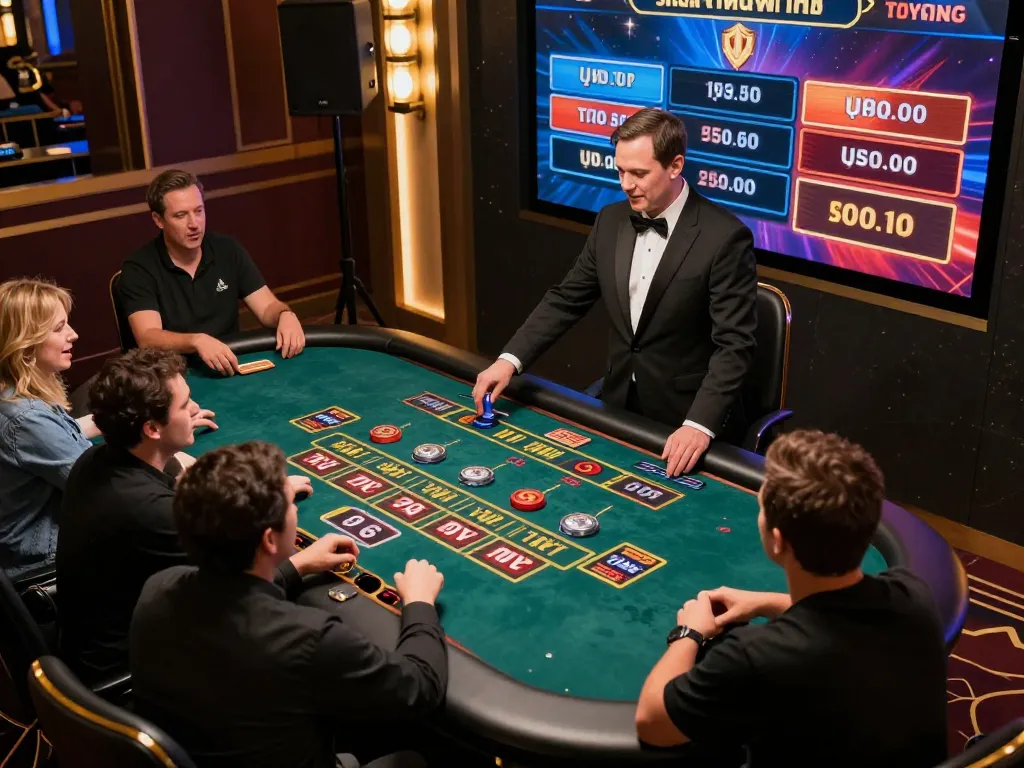 Engaging players at 78win's live dealer game, showcasing a vibrant online gaming atmosphere.