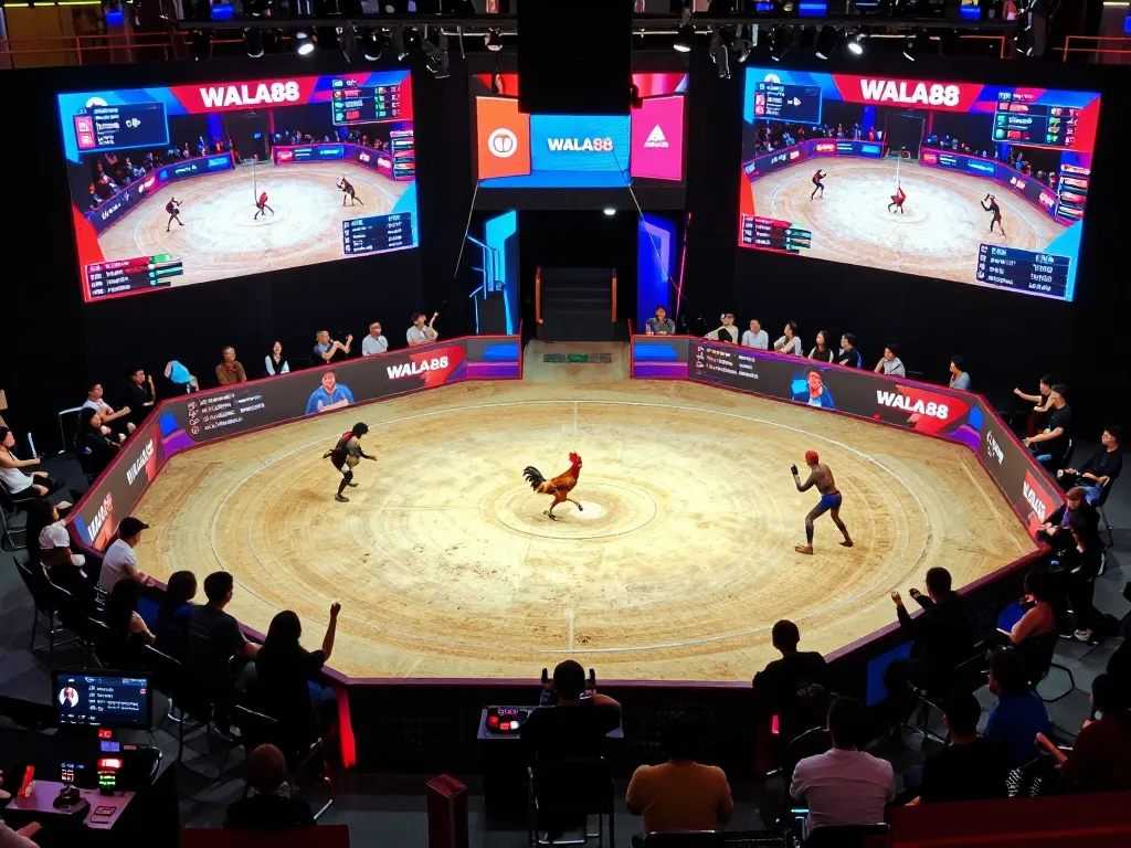 WALA88 live streaming of thrilling cockfighting matches, showcasing excitement and community engagement.