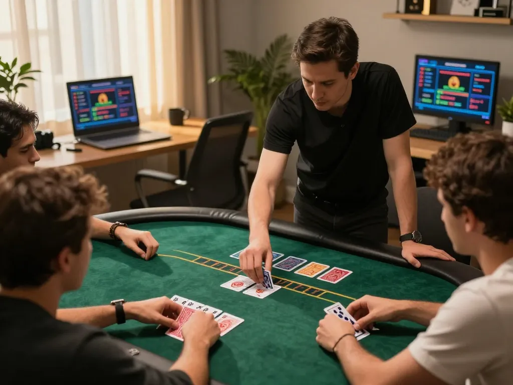Players enjoying Blackjack at DH88 online casino, focusing on strategy with live dealer.