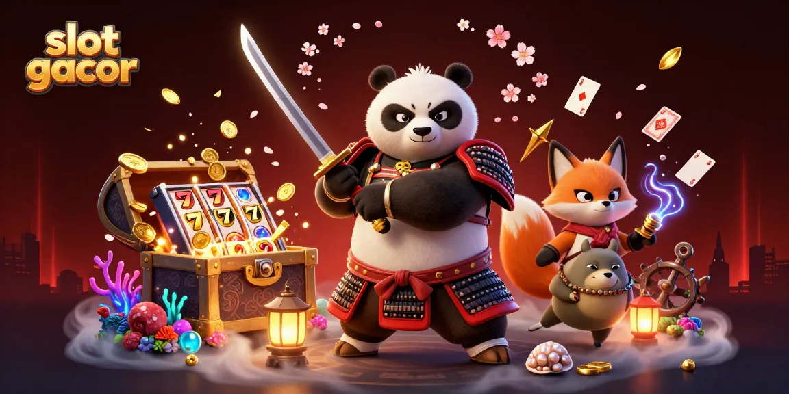 Experience exhilarating gameplay with slot gacor featuring samurai panda and ninja fox in an adventure.