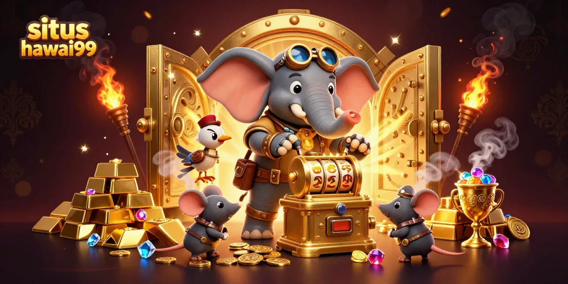 Experience winning at situs hawai99 with vibrant slot machines, golden treasures, and engaging 3D characters.