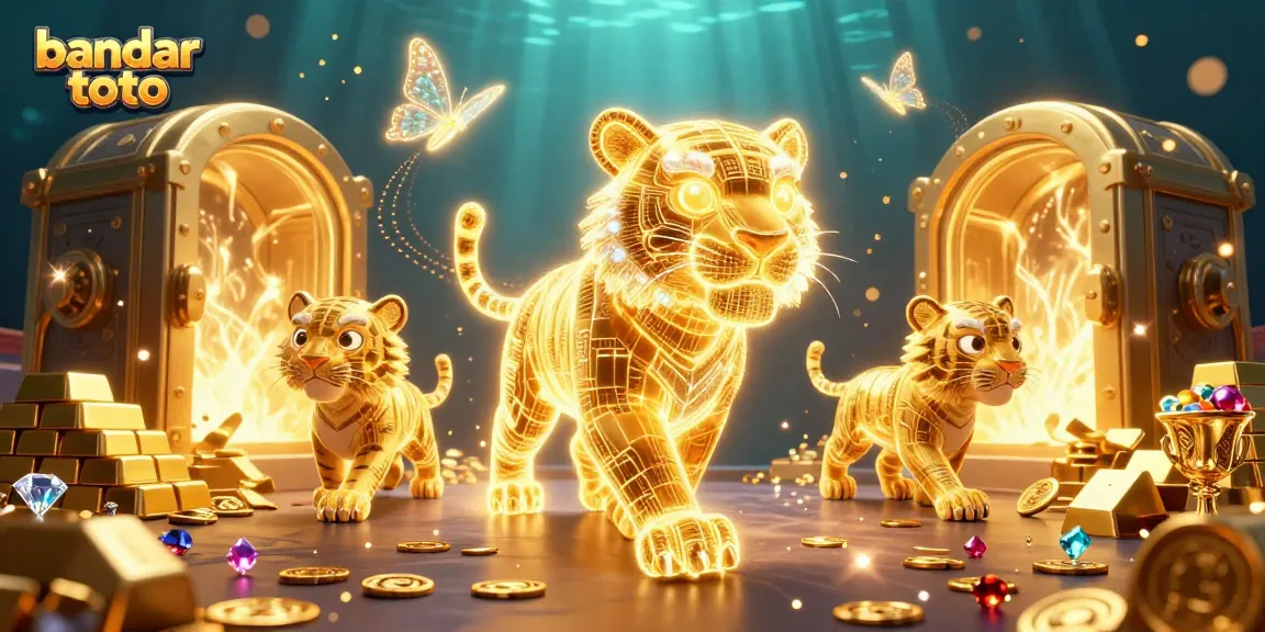 Menghadirkan bandar toto dalam ilustrasi 3D dinamis dengan harta karun melimpah di kasino digital.