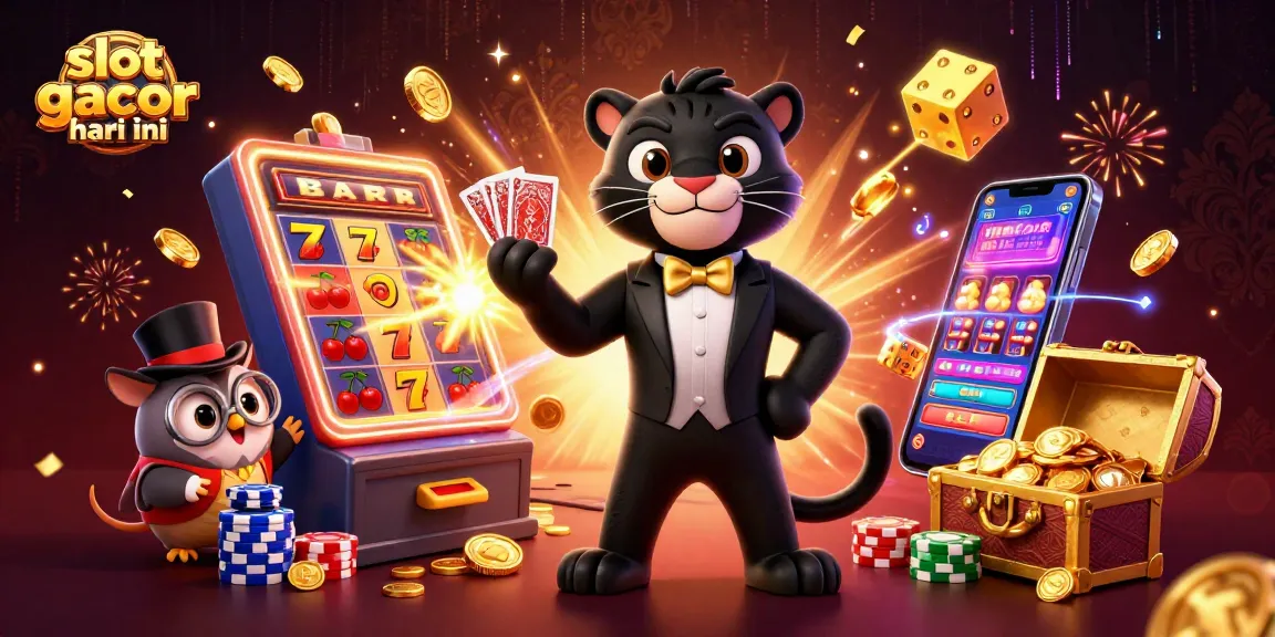 Experience the excitement of slot gacor hari ini with a dynamic casino scene featuring a luxe panther dealer.