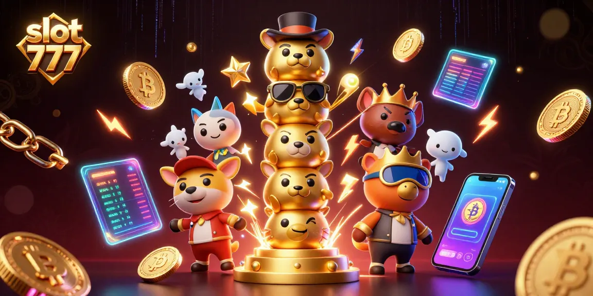 Play thrilling games at slot 777, featuring vibrant 3D elements and casino excitement.
