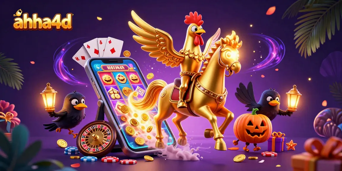 Engage with ahha4d's thrilling slot experience featuring vibrant characters in a dynamic casino scene.