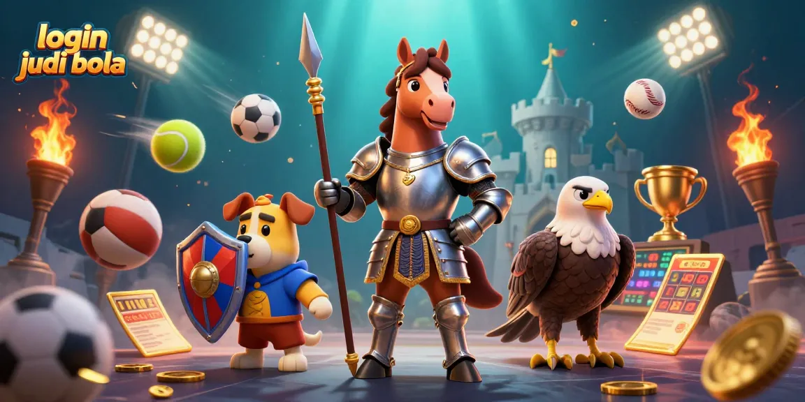 Engage in sports betting excitement with login judi bola, featuring dynamic 3D characters in action