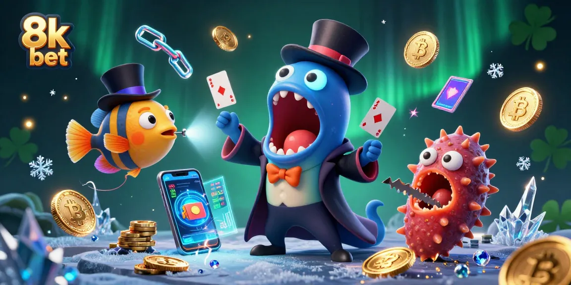 Experience the thrill of 8k bet with a magical underwater casino scene featuring luminous sea creatures.