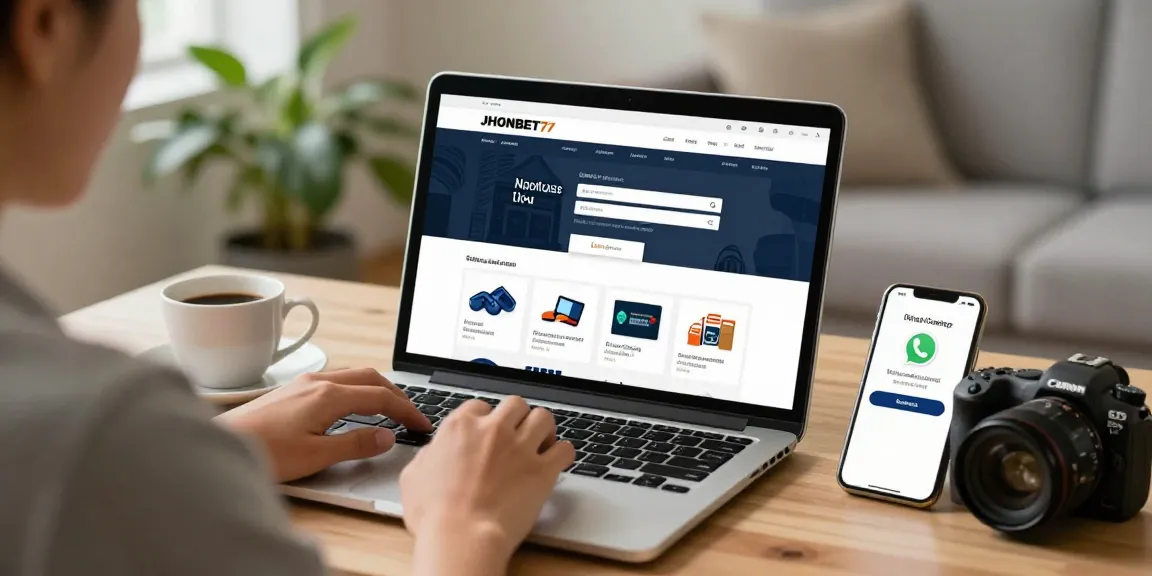 Antarmuka JHONBET77 LOGIN tampil jelas di layar laptop pengguna yang nyaman.