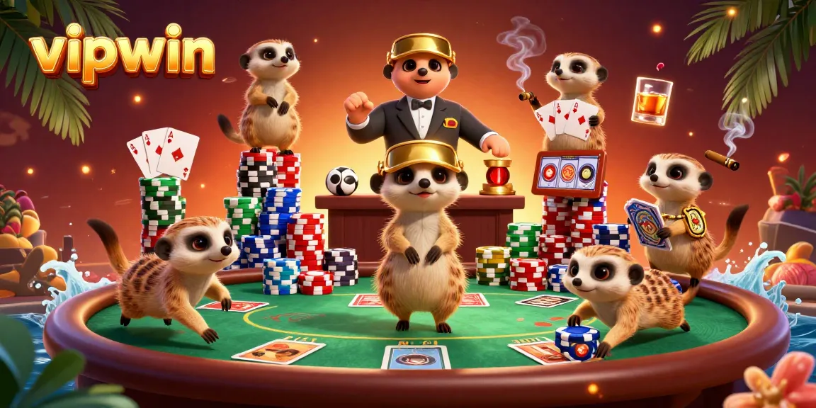Experience the vipwin excitement with meerkats running a vibrant casino and dynamic poker action.