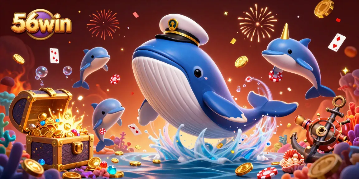 Experience thrilling wins with 56win in a vibrant casino-themed underwater adventure.