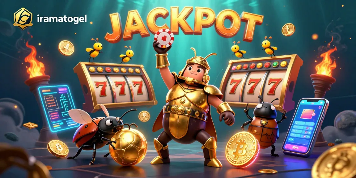 Menangkan jackpot besar di iramatogel dengan 3D kartun kumbang hercules dalam armor emas.