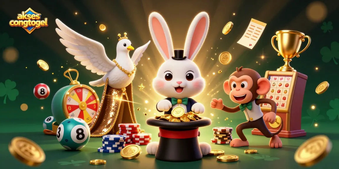 Engage with the excitement of lottery gaming at aksescongtogel, celebrating winning moments with dynamic 3D characters.